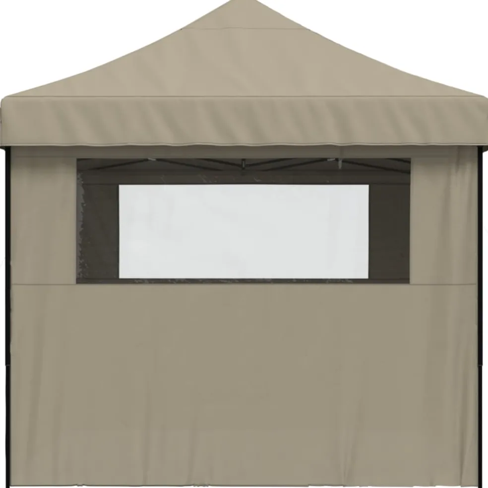 vidaXL Partytent 410 x 279 x 315 cm Taupe met Zwart Frame