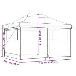 vidaXL Partytent 279 x 410 x 315 cm Taupe Oxford Stof