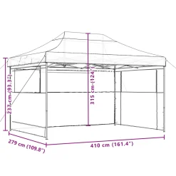 vidaXL Partytent 279 x 410 x 315 cm Taupe Oxford Stof