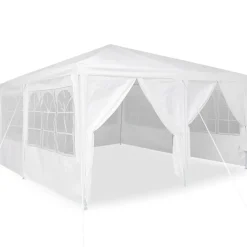 vidaXL Partytent 400 x 400 x 266 cm Wit Polyetheen