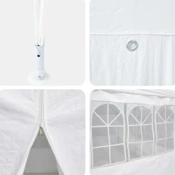 vidaXL Partytent 400 x 400 x 266 cm Wit Polyetheen