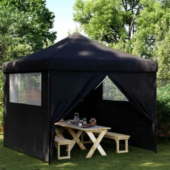 vidaXL Partytent 292 x 292 x 315 cm Zwart Oxford Stof