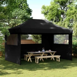 vidaXL Partytent 292 x 440 x 315 cm Zwart Oxford Stof