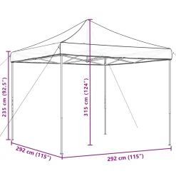 vidaXL Partytent 292 x 292 x 315 cm Zwart Oxford Stof
