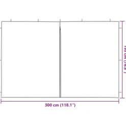 vidaXL Party Tent Zijwand 2 st 300 x 195 cm Rood PE en staal