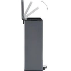 vidaXL Pedaalemmer met anti-vingerafdruk 30 L RVS grijs