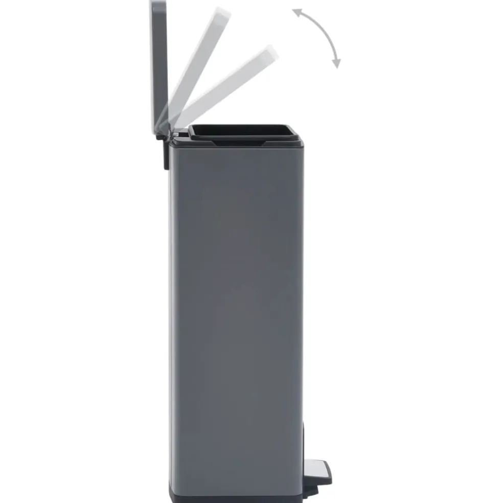 vidaXL Pedaalemmer met anti-vingerafdruk 30 L RVS grijs