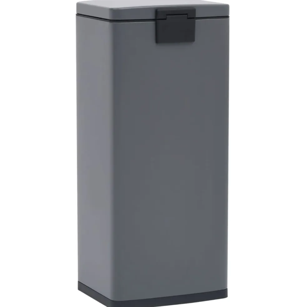 vidaXL Pedaalemmer met anti-vingerafdruk 30 L RVS grijs