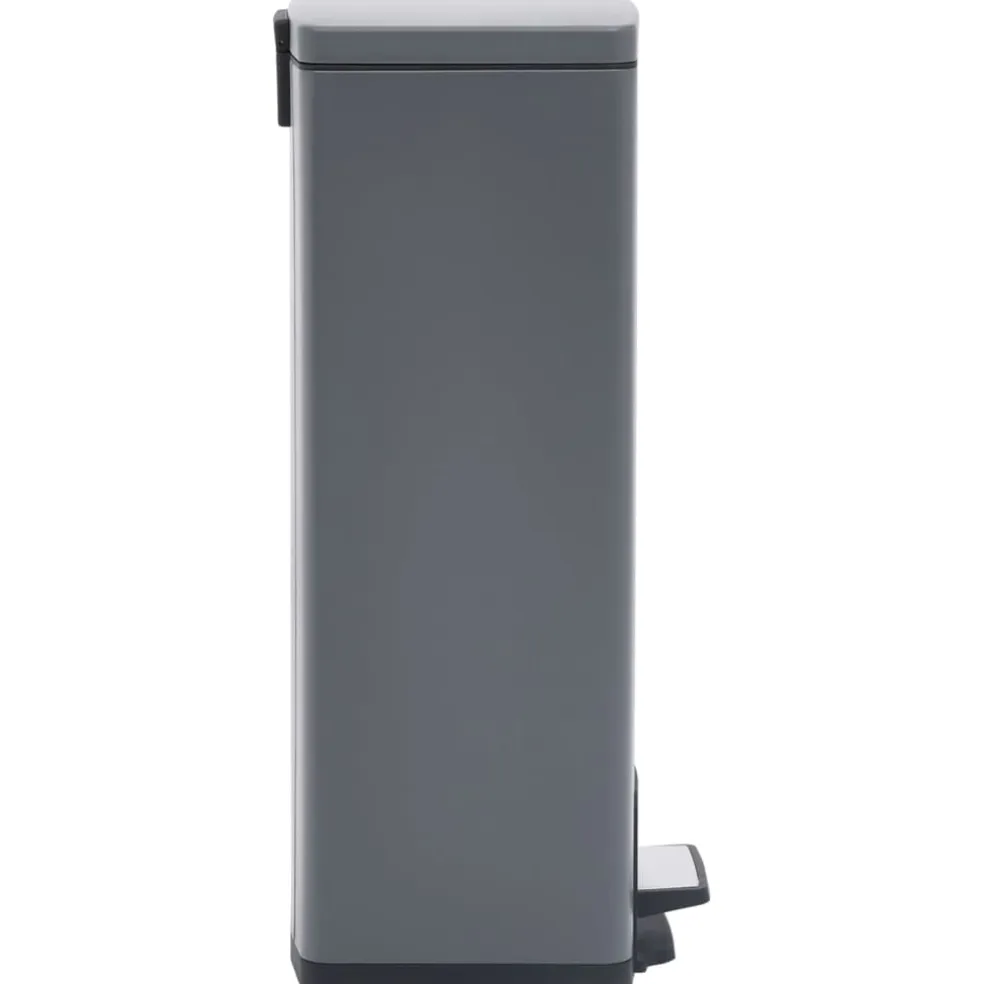 vidaXL Pedaalemmer met anti-vingerafdruk 30 L RVS grijs