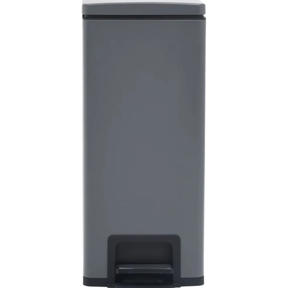 vidaXL Pedaalemmer met anti-vingerafdruk 30 L RVS grijs