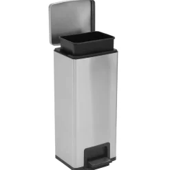 vidaXL Pedaalemmer met anti-vingerafdruk 30 L RVS zilverkleurig