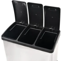 vidaXL Pedaalemmer voor recycling 24 L roestvrij staal