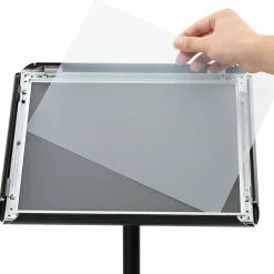 vidaXL Pedestal Posterstand a3 PVC en staal Zwart