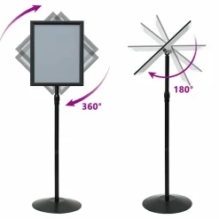 vidaXL Pedestal Posterstand a3 PVC en staal Zwart