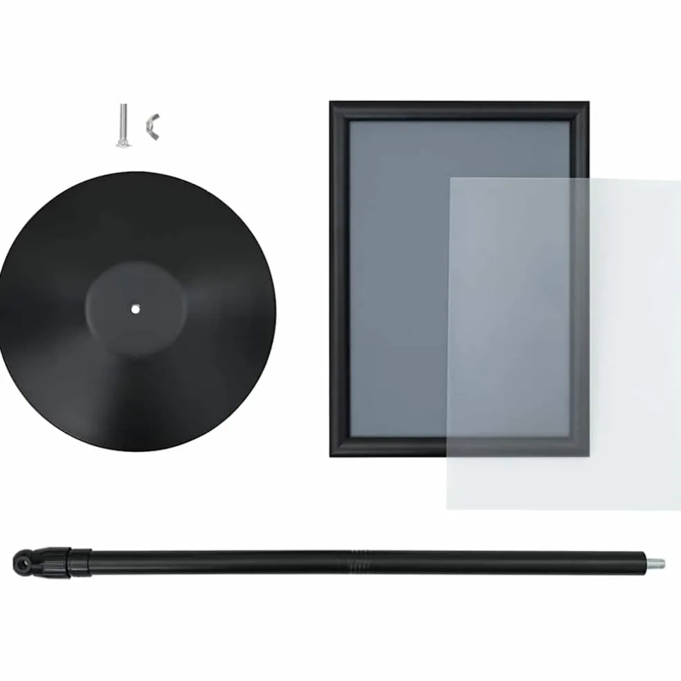 vidaXL Pedestal Posterstand a3 PVC en staal Zwart