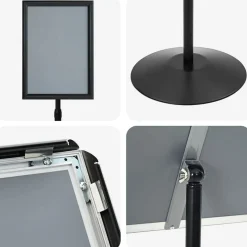 vidaXL Pedestal Posterstand a3 PVC en staal Zwart
