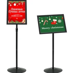 vidaXL Pedestal Posterstand a3 PVC en staal Zwart
