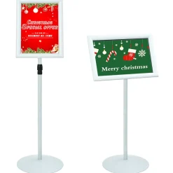 vidaXL Pedestal Posterstand 33 x 33 x 126 cm PVC en staal zilver