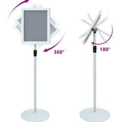 vidaXL Pedestal Posterstand 33 x 33 x 126 cm PVC en staal zilver
