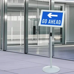 vidaXL Pedestal Posterstand 33 x 33 x 126 cm PVC en staal zilver