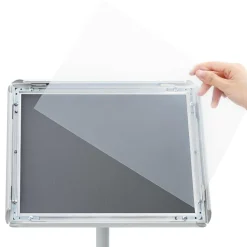 vidaXL Pedestal Posterstand 33 x 33 x 126 cm PVC en staal zilver