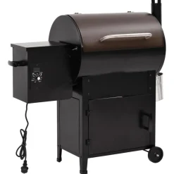 vidaXL Pelletbarbecue met schoorsteen 104 cm ijzer zwart