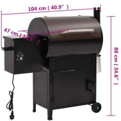 vidaXL Pelletbarbecue met schoorsteen 104 cm ijzer zwart