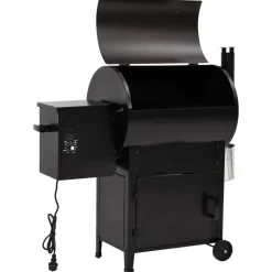 vidaXL Pelletbarbecue met schoorsteen 104 cm ijzer zwart