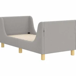 vidaXL Peuterbedframe met hoofdbord Lichtgrijs 70 x 140 cm Bouclé