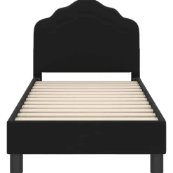 vidaXL Peuterbedframe met hoofdbord Zwart 70 x 140 cm Fluweel