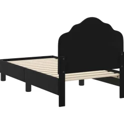 vidaXL Peuterbedframe met hoofdbord Zwart 70 x 140 cm Fluweel
