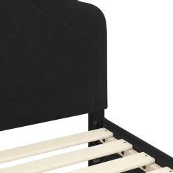 vidaXL Peuterbedframe met hoofdbord Zwart 70 x 140 cm Fluweel