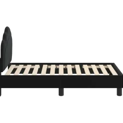 vidaXL Peuterbedframe met hoofdbord Zwart 70 x 140 cm Fluweel