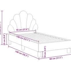 vidaXL Peuterbedframe met hoofdbord Roze 70 x 140 cm Fluweel
