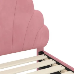 vidaXL Peuterbedframe met hoofdbord Roze 70 x 140 cm Fluweel