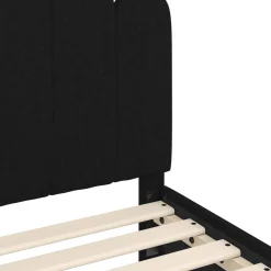 vidaXL Peuterbedframe met hoofdbord Zwart 70 x 140 cm Stof