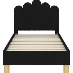 vidaXL Peuterbedframe met hoofdbord Zwart 70 x 140 cm Stof