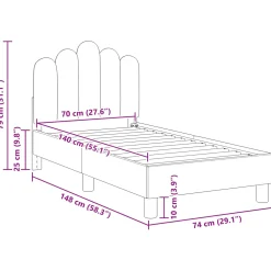 vidaXL Peuterbedframe met hoofdbord Zwart 70 x 140 cm Stof