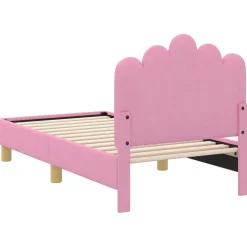 vidaXL Peuterbedframe met hoofdbord Roze 70 x 140 cm Stof