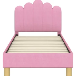 vidaXL Peuterbedframe met hoofdbord Roze 70 x 140 cm Stof