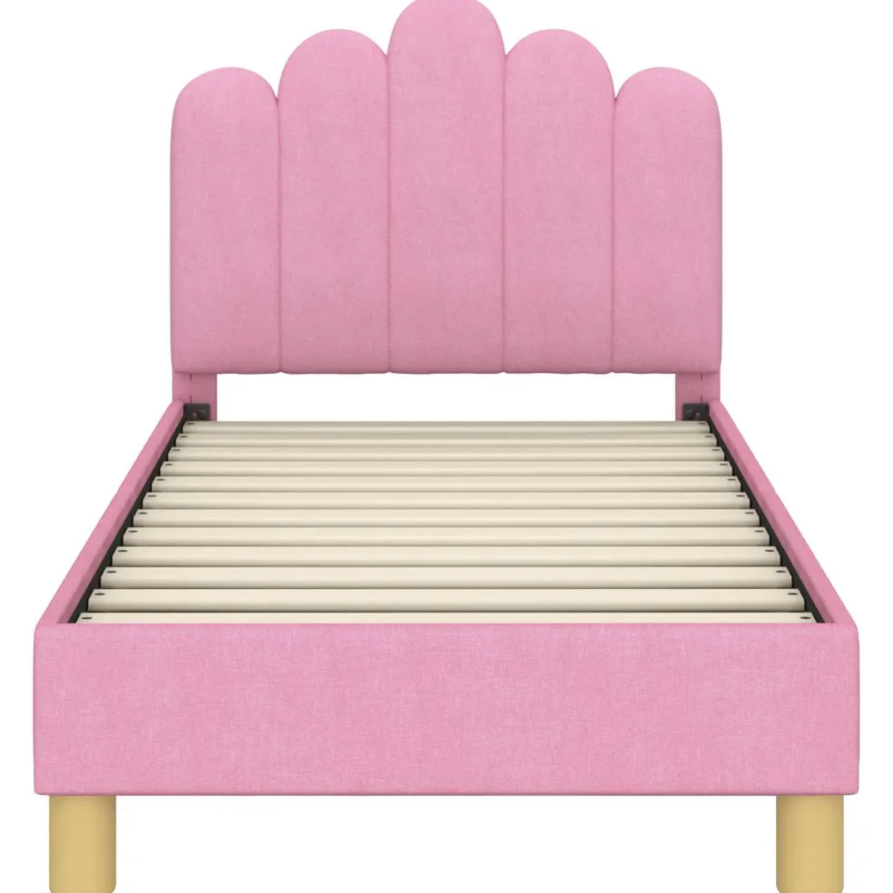 vidaXL Peuterbedframe met hoofdbord Roze 70 x 140 cm Stof