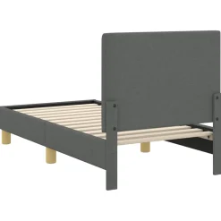 vidaXL Peuterbedframe met hoofdbord Donkergrijs 70 x 140 cm Stof