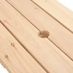 vidaXL Picknicktafel voor 4 kinderen met parasol massief vurenhout