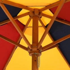 vidaXL Picknicktafel voor 4 kinderen met parasol massief vurenhout