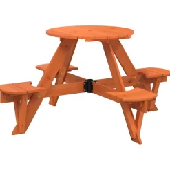 vidaXL Picknicktafel voor 4 kinderen met parasol rond vurenhout