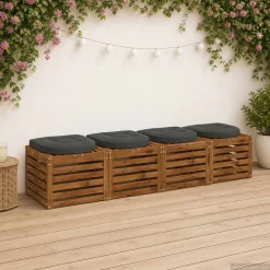 vidaXL 4-Piece Zitkussens 4 st 100% Polyester Antraciet 45 x 45 x 5 cm
