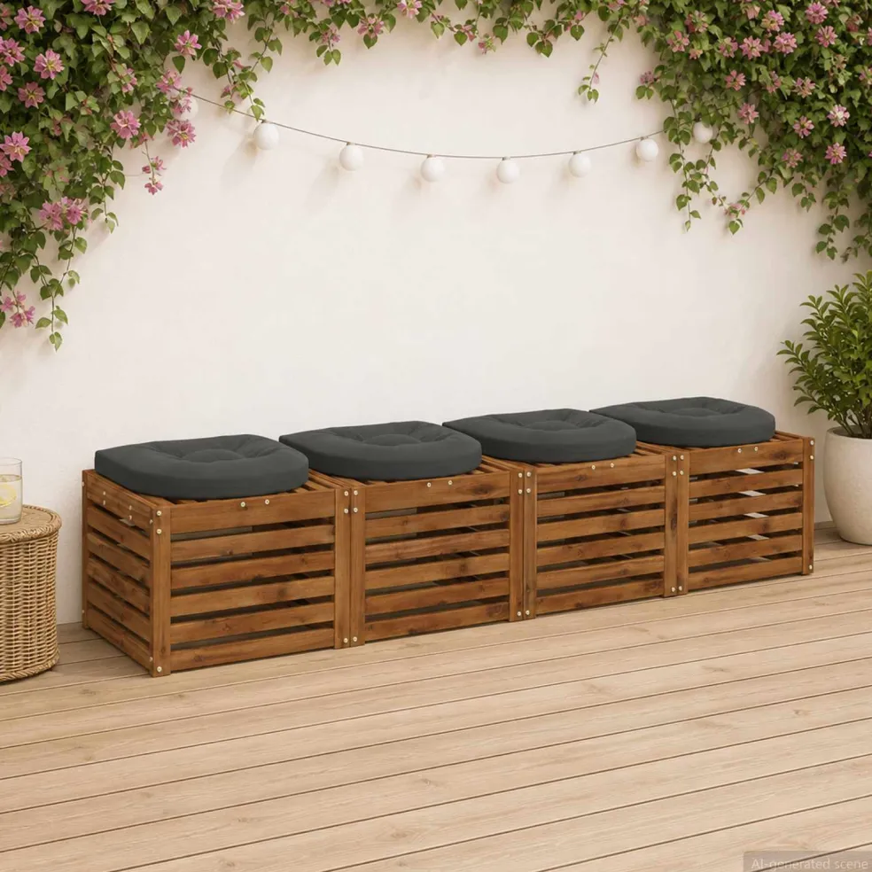 vidaXL 4-Piece Zitkussens 4 st 100% Polyester Antraciet 45 x 45 x 5 cm