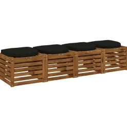 vidaXL 4-Piece Zitkussens 4 st 100% Polyester Zwart 40 x 40 x 5 cm