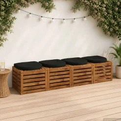 vidaXL 4-Piece Zitkussens 4 st 100% Polyester Zwart 40 x 40 x 5 cm