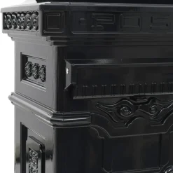 vidaXL Pilaar brievenbus vintage stijl roestbestendig aluminium zwart